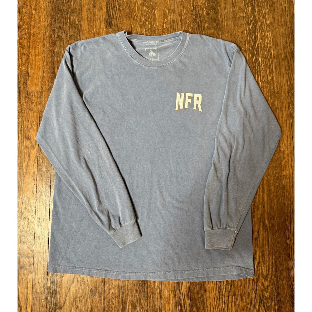 ProRodeo NFR 65th Anniversary Long Sleeve Shirt Blue Mens Large National Finals